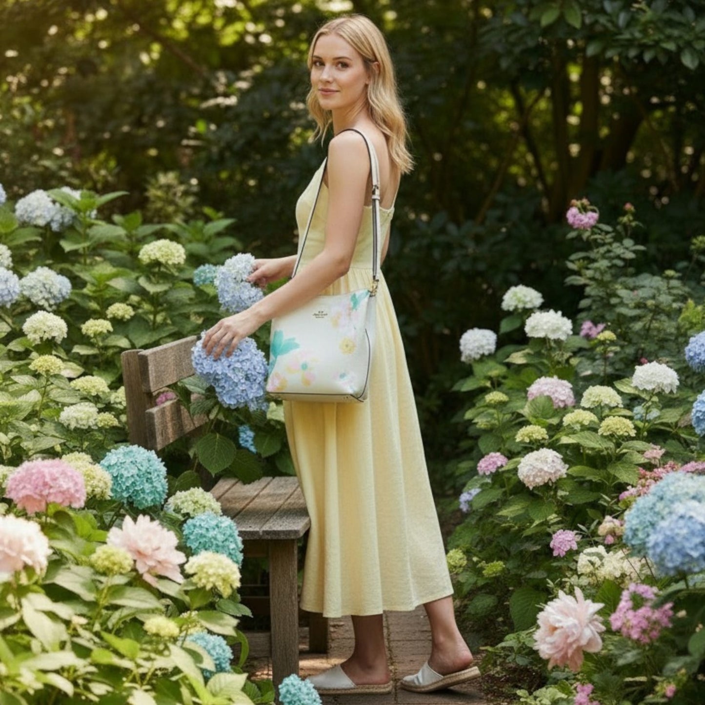 Coach Town Bucket Bag with Mystical/Dreamy Land Floral Print
