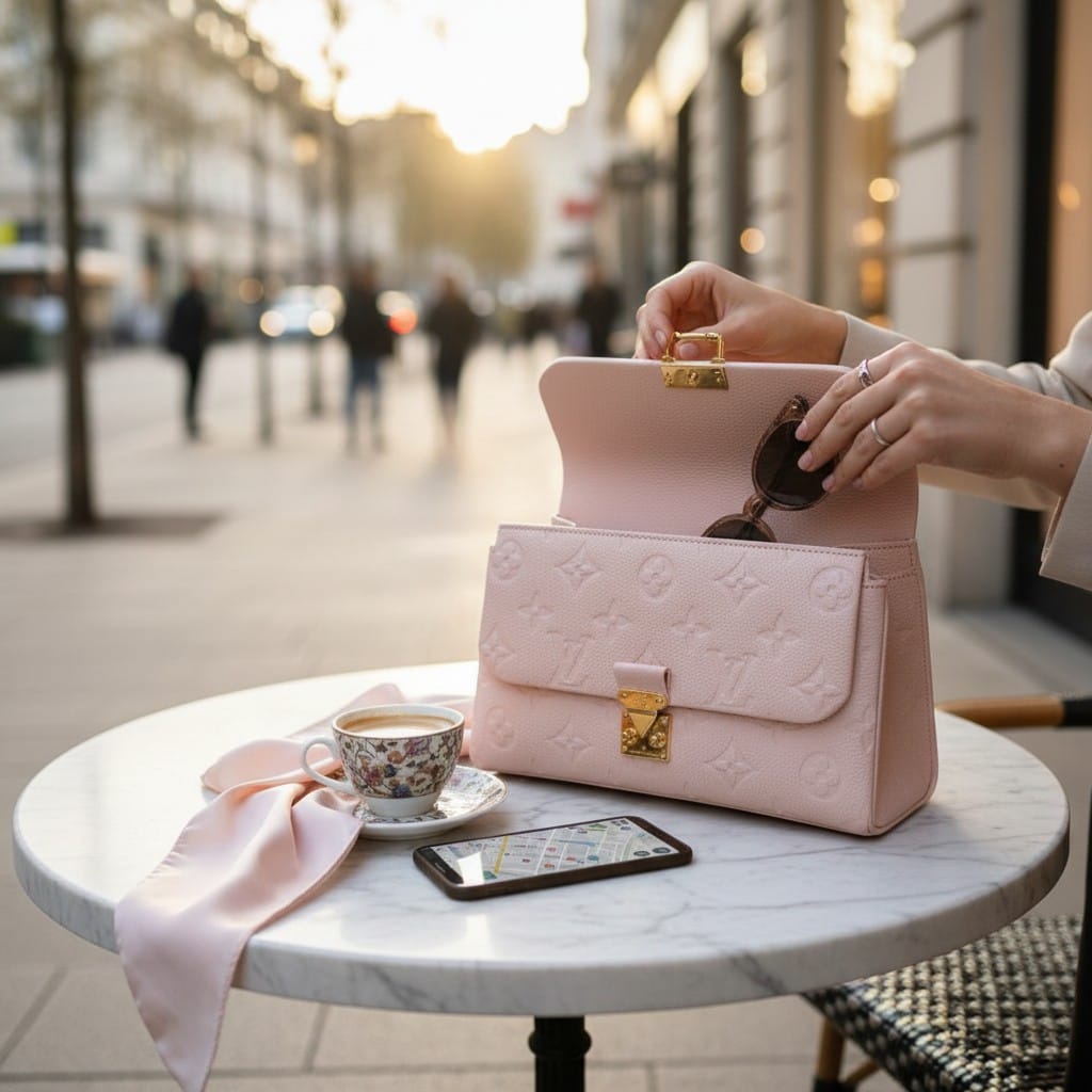 LOUIS VUITTON CREME BEIGE MONOGRAM MADELEINE MM CROSSBODY