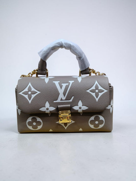 LOUIS VUITTON CREME BEIGE MONOGRAM MADELEINE MM CROSSBODY