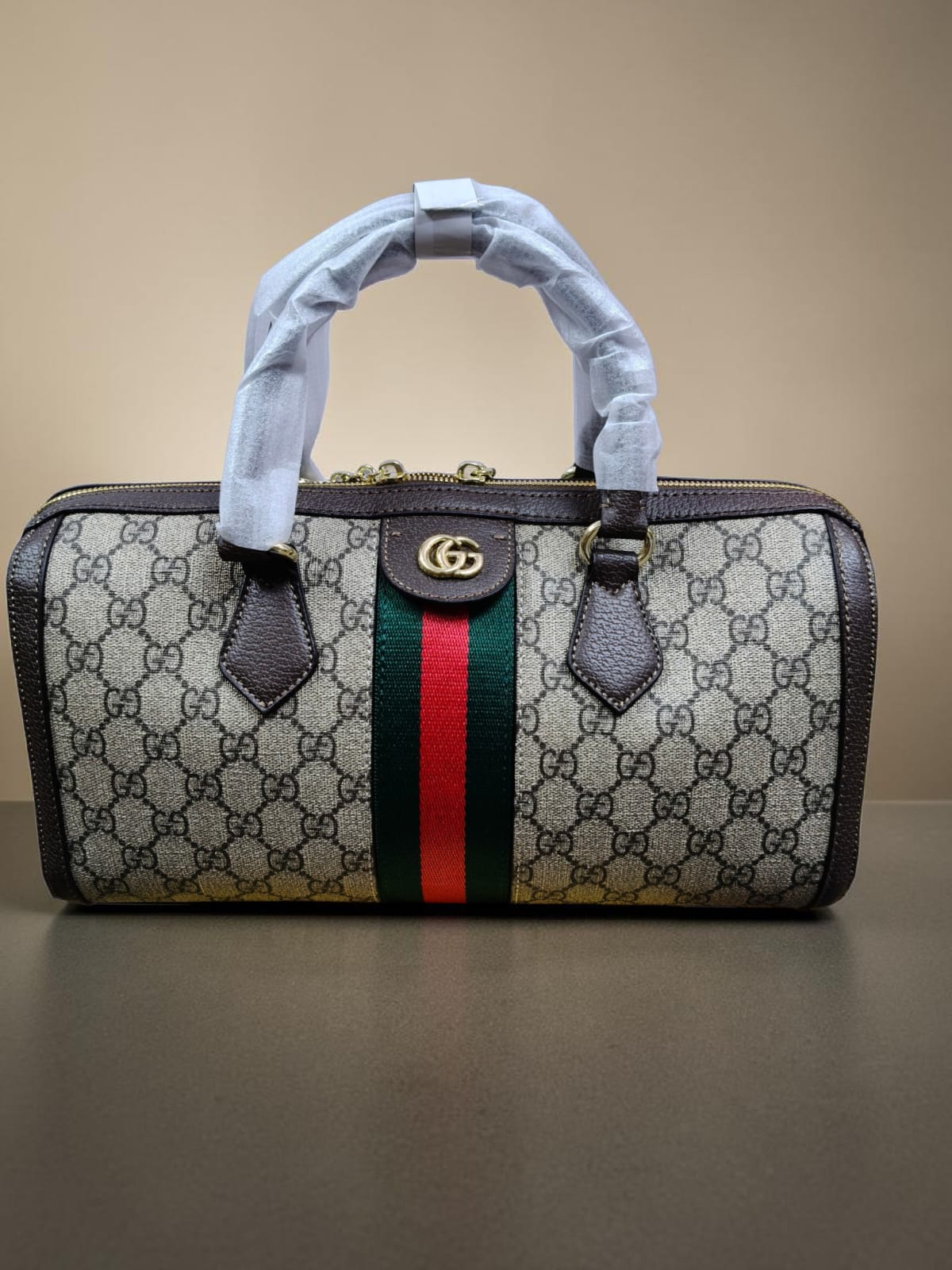 Gucci Ophidia Boston Bag with Cross Body Strap GG Canvas