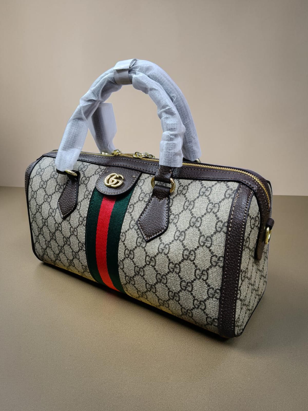 Gucci Ophidia Boston Bag with Cross Body Strap GG Canvas