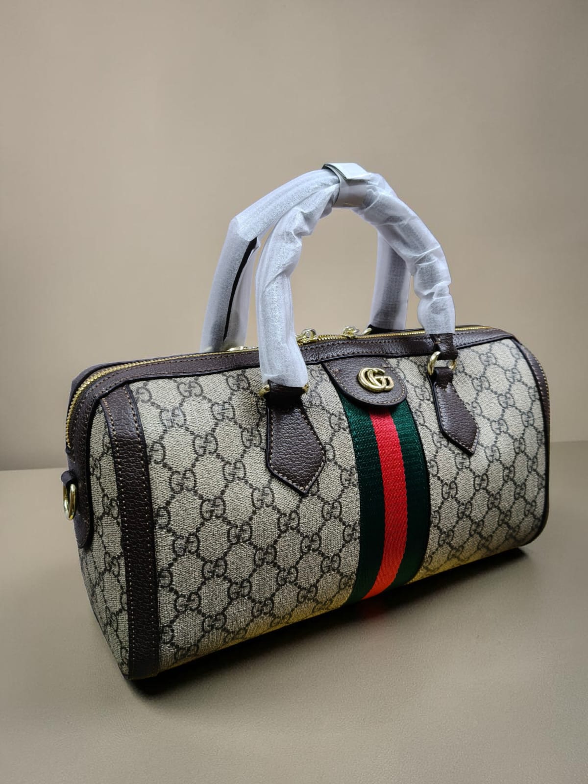 Gucci Ophidia Boston Bag with Cross Body Strap GG Canvas